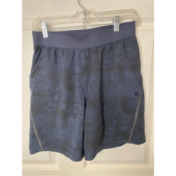 VRST Mens Stealth 7” Inch Run Shorts S Navy Abstract Size Zip Pocket Lined - Picture 1 of 5